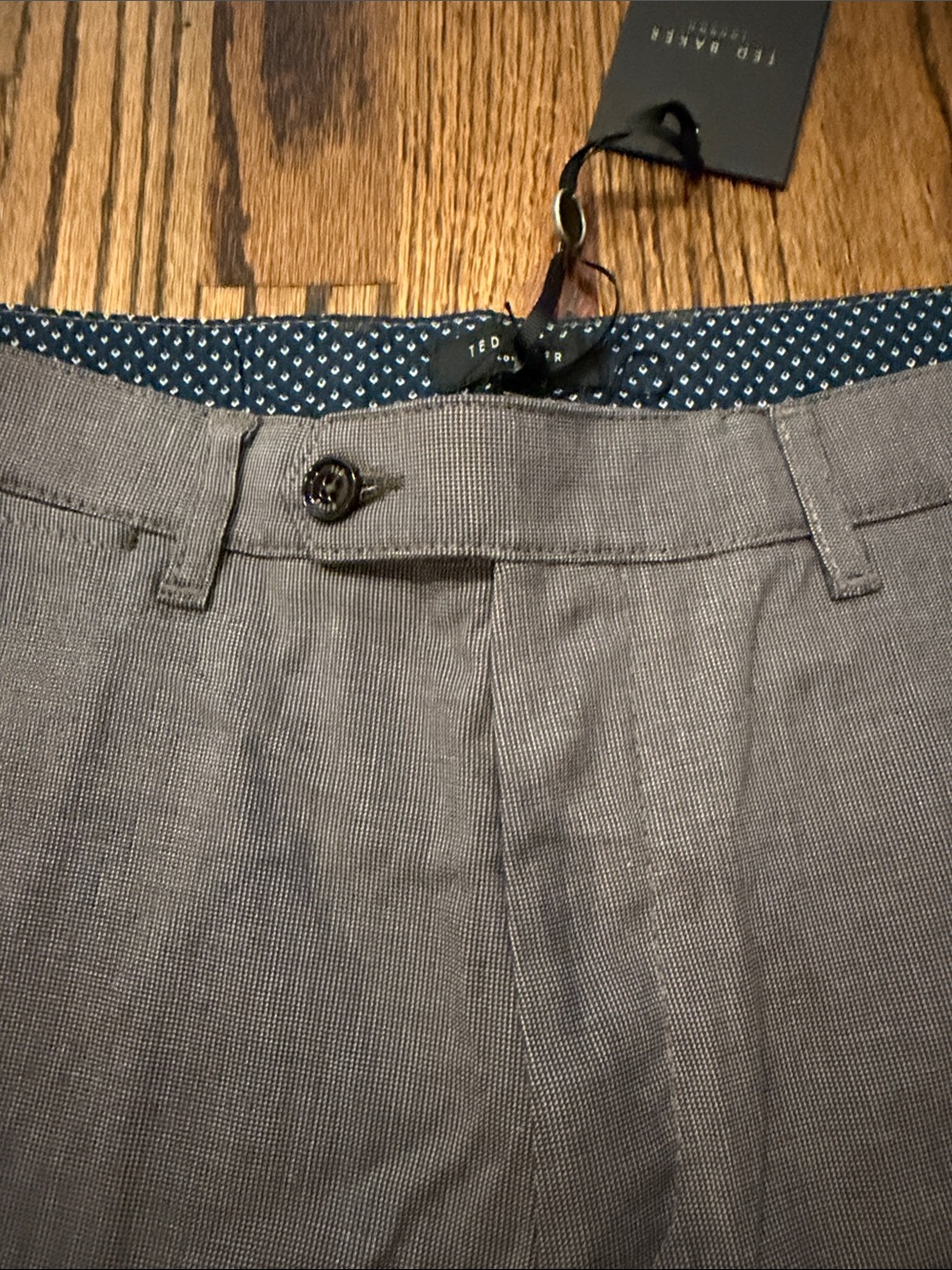 NWT Ted Baker Slate Gray Men's Flat Front Shorts - Picture 2 of 5